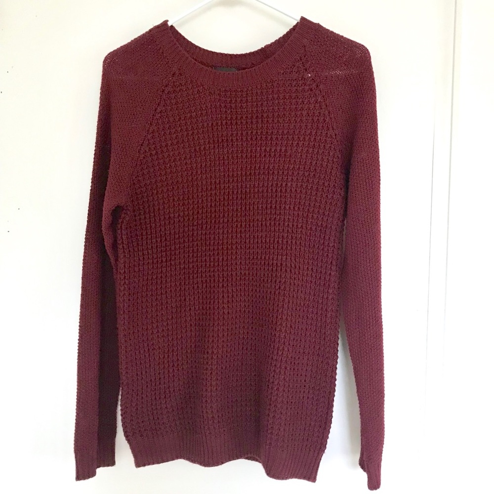 Wet Seal Burgundy Maroon Knit Sweater